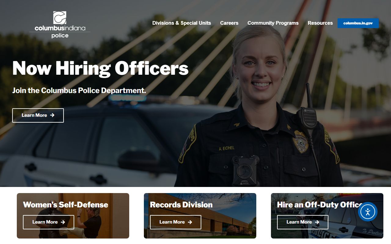 Columbus Police Department Indiana arrest and booking records