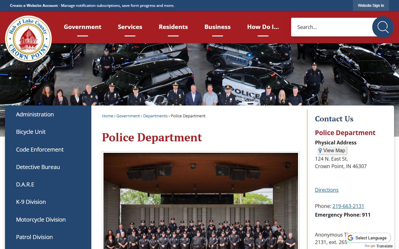 Crown Point Indiana Police Department recent bookings