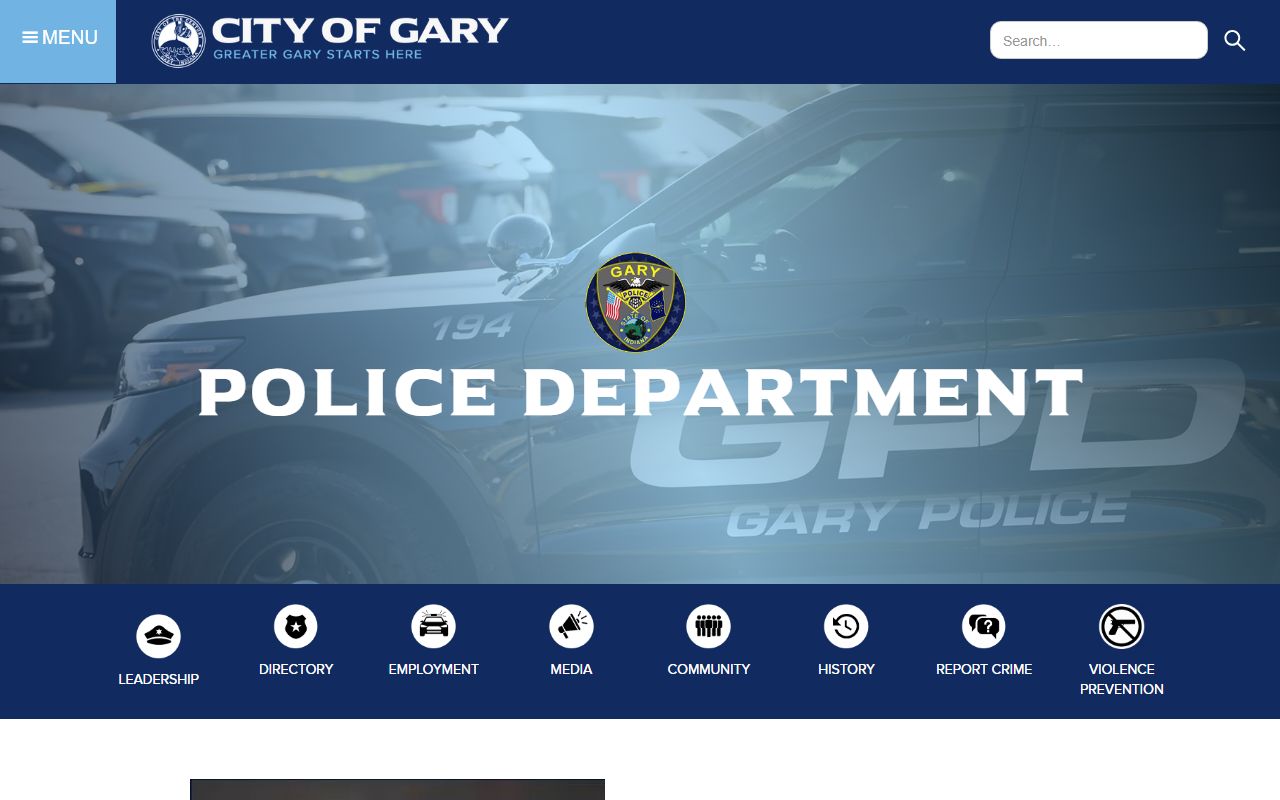 Gary Police Department booking and arrest records
