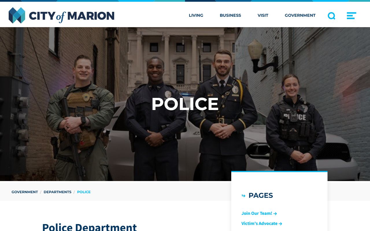 Marion Police Department booking and arrest records