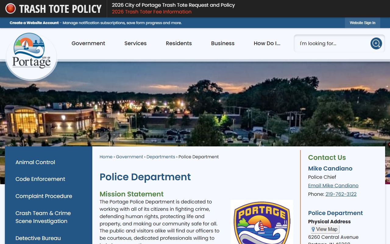 Portage Indiana Police Department recent bookings