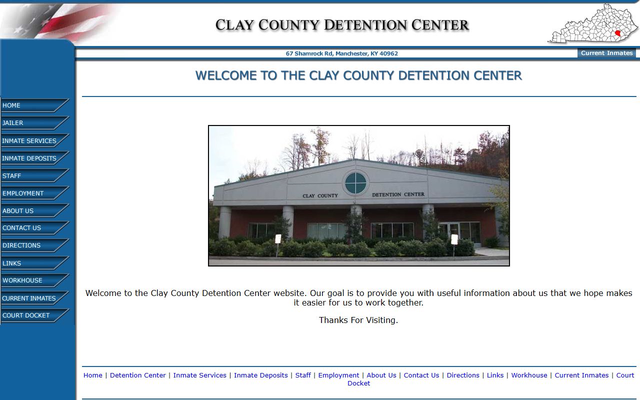 Clay County Detention Center inmate roster search portal