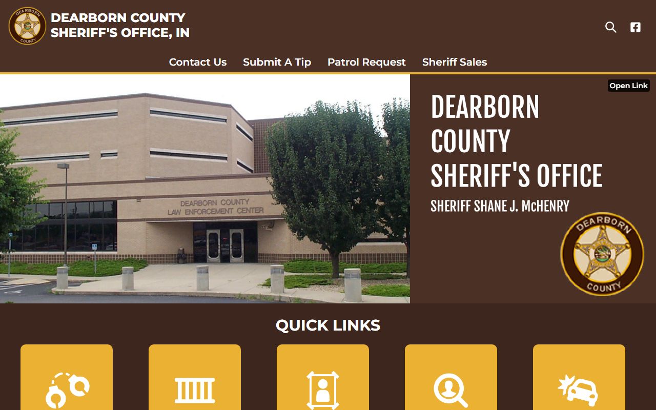 Dearborn County Sheriff website and inmate search