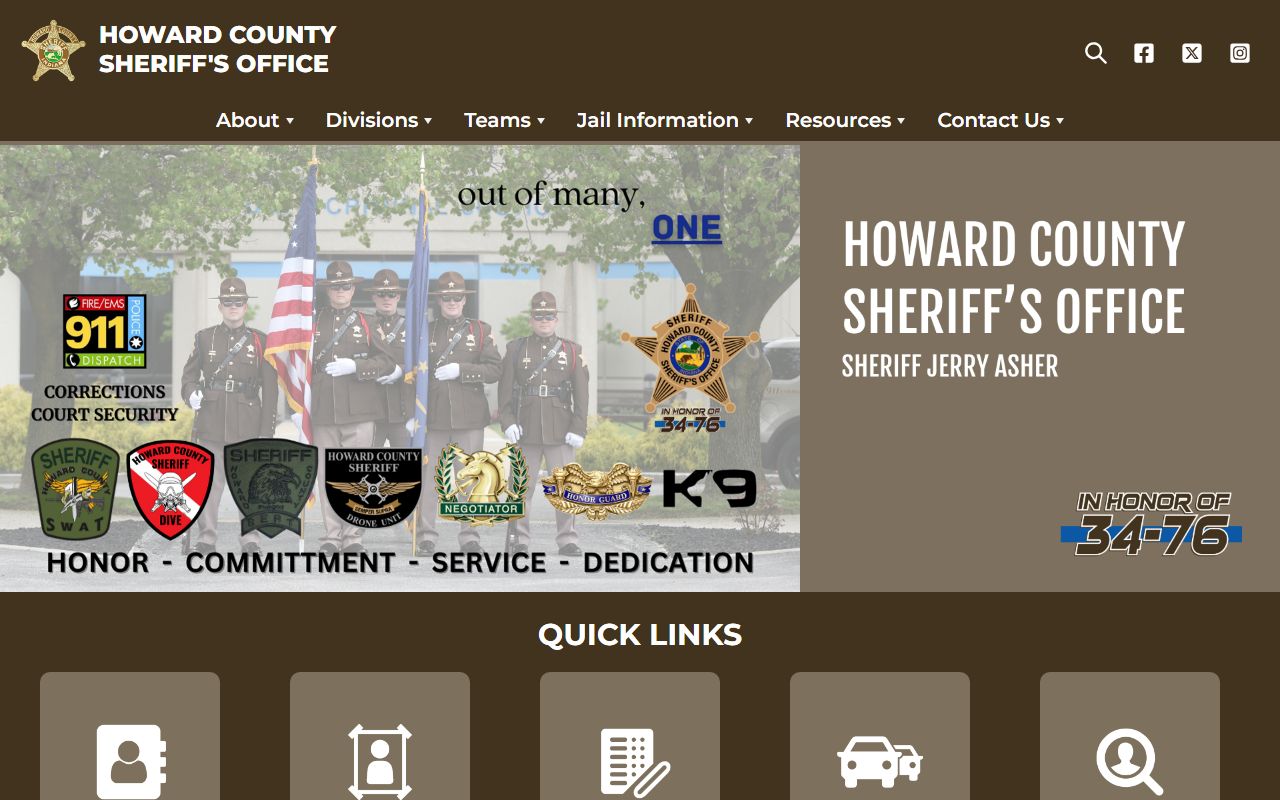 Howard County Sheriff Department website Howard County recent bookings