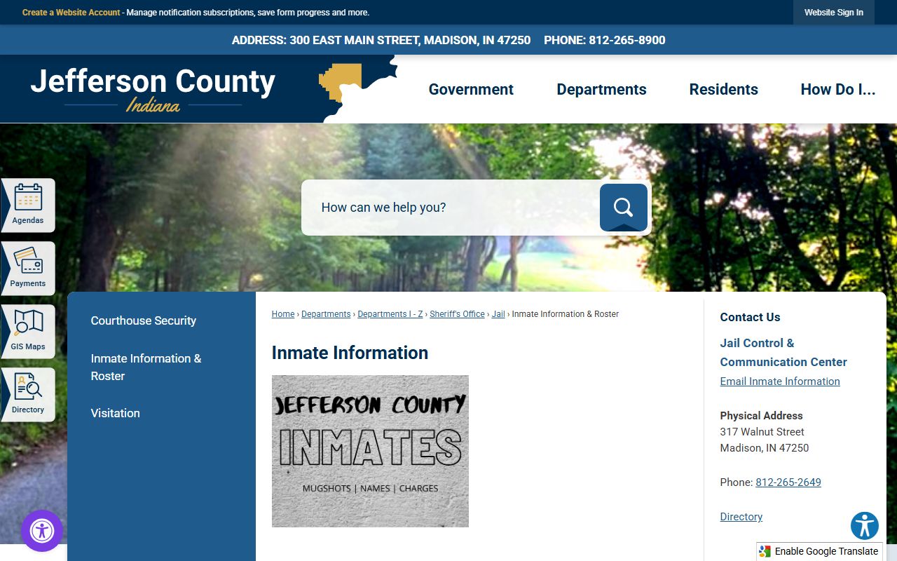 Jefferson County Zuercher Portal inmate roster Jefferson County recent bookings