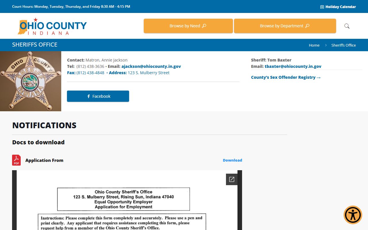 ohio county sheriff office website ohio county recent bookings rising sun indiana