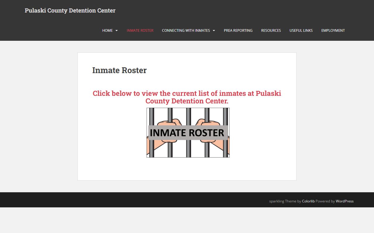 Pulaski County JailTracker inmate roster showing current bookings and charges