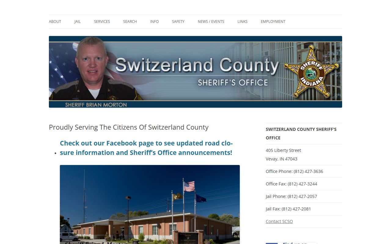 switzerland county sheriff office website recent bookings information