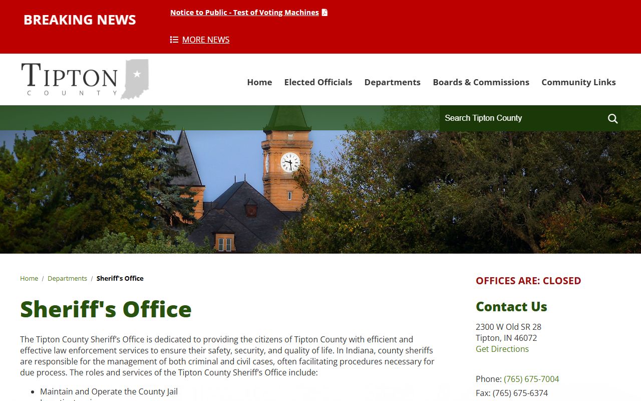 tipton county sheriff office county website recent bookings information