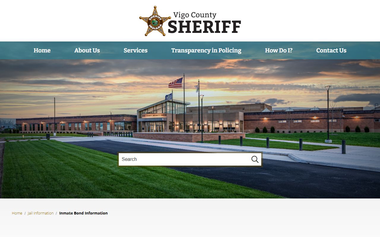 Vigo County Sheriff inmate lookup database Terre Haute recent bookings