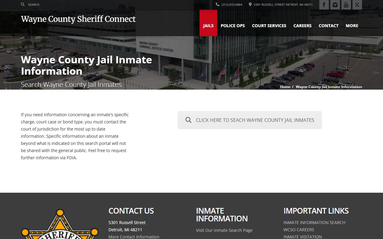 Wayne County Sheriff inmate lookup SheriffConnect Richmond Indiana recent bookings